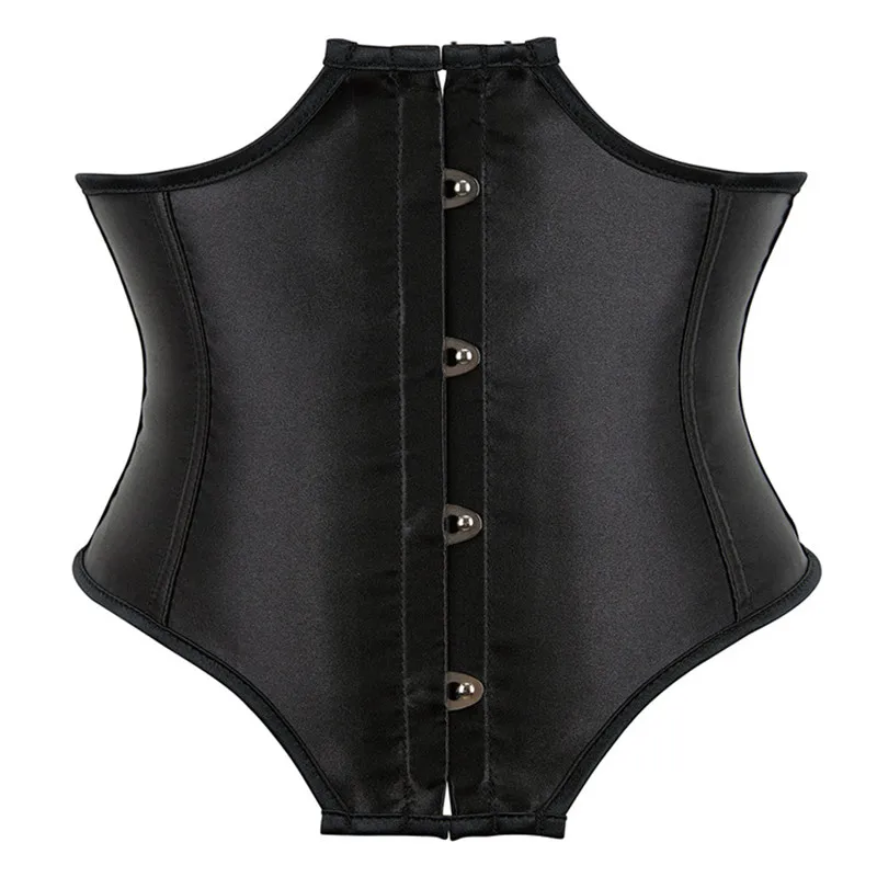 

Black Satin Body Shapewear Women Gothic Corsets and Bustiers Underbust Waist Cincher Corset Corselet Sexy Korse