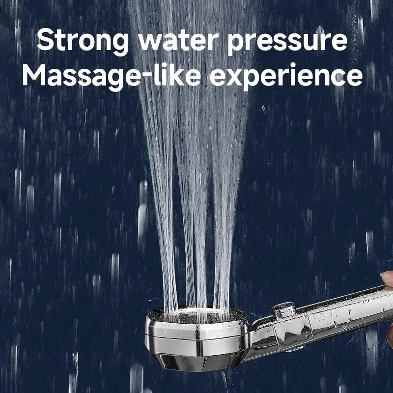Hexagonal Pressurized Shower Head Four-speed Supercharged Hard ABS Fall-resistant Water Filter Bathroom Accessories 2