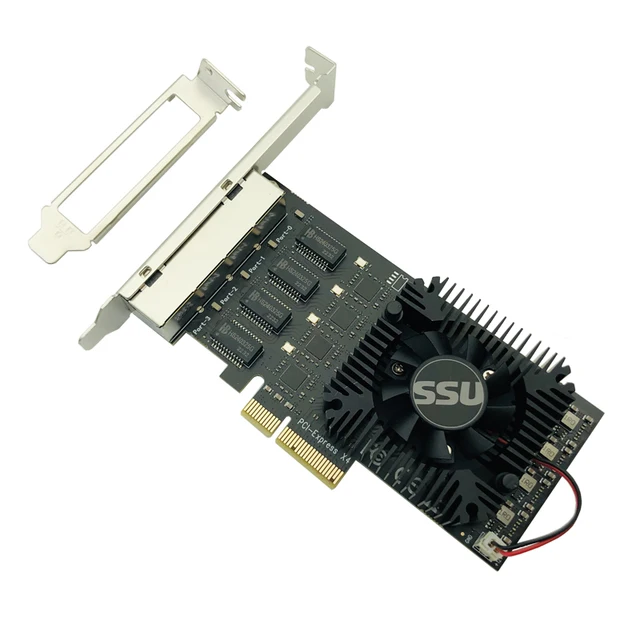 Сетевая карта 2,5 ГБ Ethernet, PCIE, 4 порта, PCI Express X4, RTL8125B, чип RJ45, 2,5 Мбит/с, с охлаждением 2