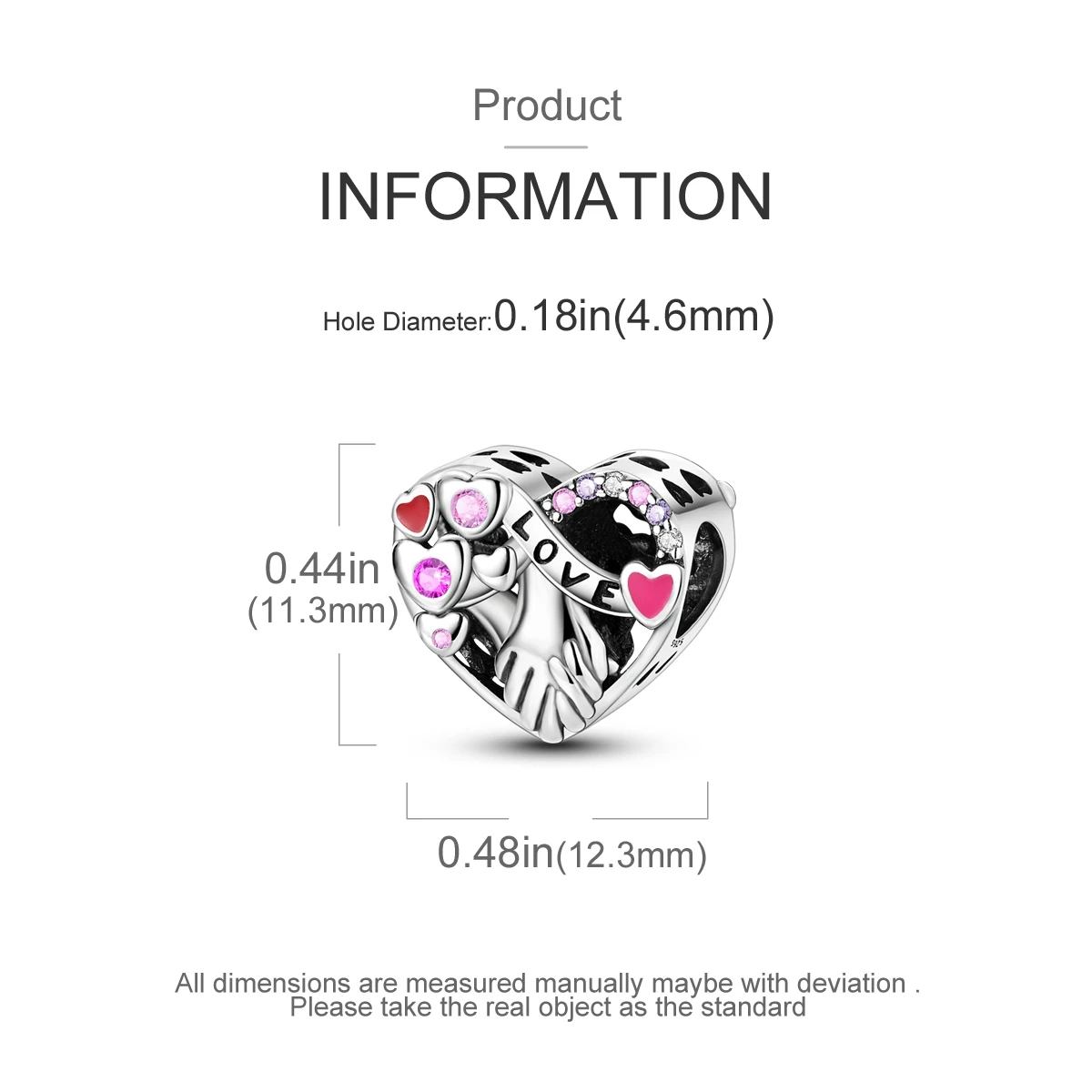 925er-Sterlingsilber, Liebesform, Mutter-Tochter-Anhänger, Armband-Charms, passend für Schmuck, Party-Perlen, DIY, feines Geschenk-Zubehör – Detail 10
