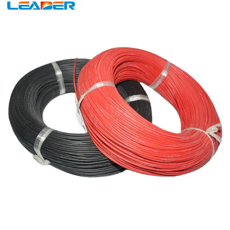 

LEADER SOLAR 200 Meters/Roll 18/20WG High Temperature Soft Silicone Cable Tinned Copper Heatproof Silicone Silica Gel Wire Cable