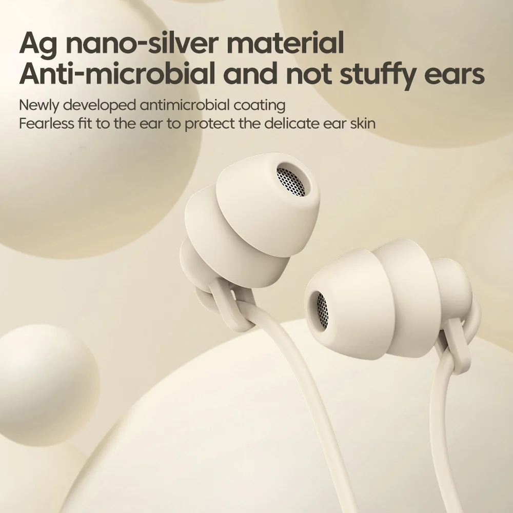 OLAF Silicone In-ear 3.5mm Jack Wired Earphones Handsfree Sleep Headphones With Cable Earbuds In-line Control Headset With Mic 2