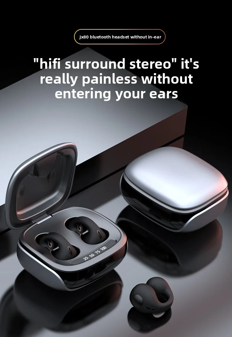 Air conduction pinch ear Bluetooth headphones with jet code noise reduction priv