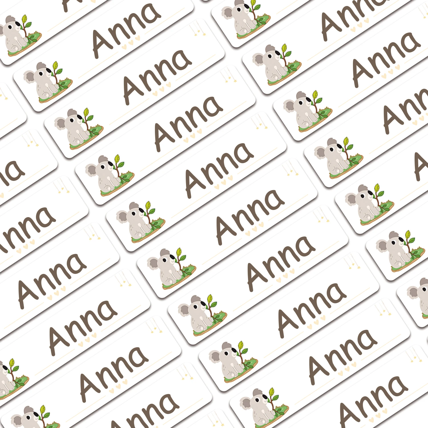 80/160/240 adet Kişiselleştirilmiş İsim Çıkartmaları Özel Su Geçirmez Etiketler Etikete Yapıştırın Çocuklar Öğretmen Ebeveynler Okul Kreş - Koala