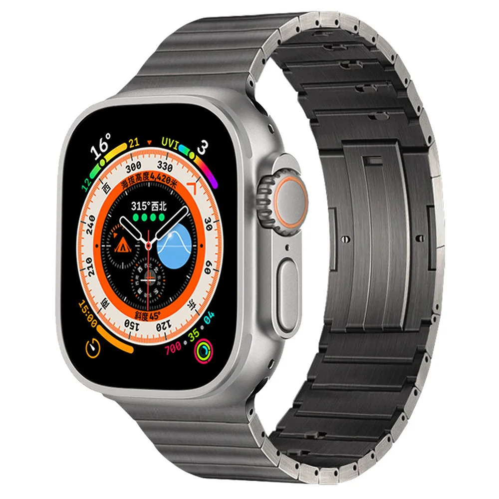 Stainless Steel Link Bracelet for Apple Watch Ultra 49mm Band Metal Strap 41mm 45mm 38 40 42 44MM for iWatch Series 8 7 se 6 5 4