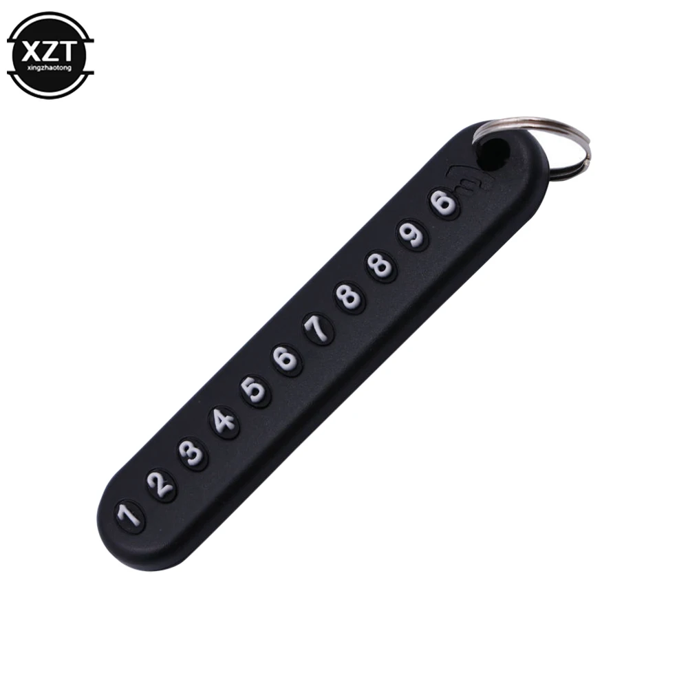 Anti-lost Phone Number Plate Car Keychain Pendant Auto Vehicle Phone Number Card Keyring Key Chain Car Interior Dropshipping