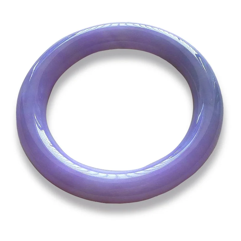 Myanmar Natural 56-64mm Purple Lavender Jade Jadeite Round Bar Bracelet Bangle 4