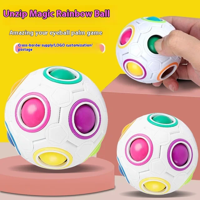 Antistress Cube Magic Fidget Toys Puzzle Rainbow Balls Children Educational Toy Adult Kid Reliever Stress Anxiety Christmas Gift