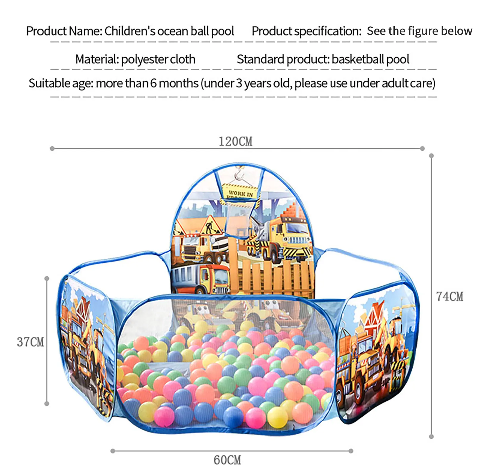 Children Shooting Pool Toys Cartoon Engineering Car Ocean Ball Pool Toys