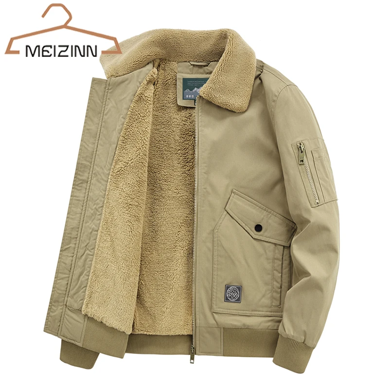 

Куртка MeiziNN в стиле милитари, Мужская Утепленная ветровка, мужская повседневная Модная приталенная куртка на осень и зиму 2024, тактическая мужская куртка-бомбер