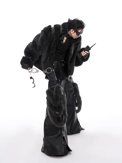Thick Patchwork Faux Fur Coat 4
