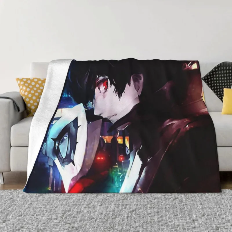 

Persona 5 P5 Game Blanket Flannel Decoration Ren Amamiya Portable Home Bedspread