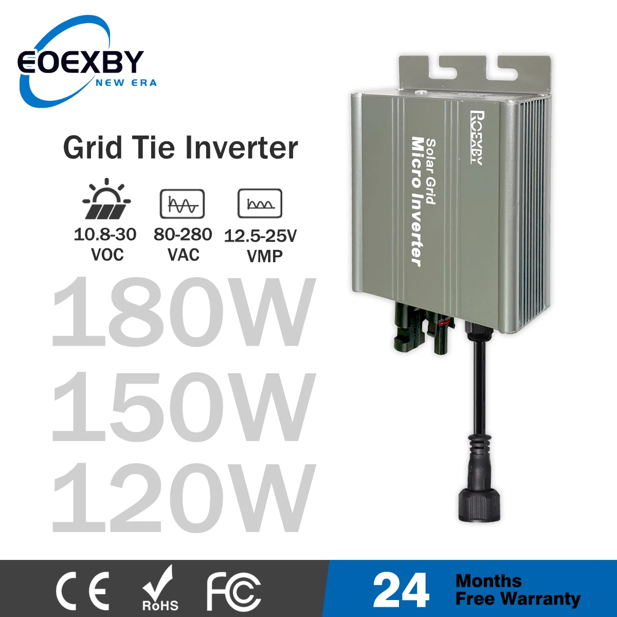 Mppt 120W 150W 180W Micro Inverter Balcone Solar Pv Grid Tie System Per Uso Domestico Dc10.8-30V Ingresso Solare Uscita Ac110V-240V