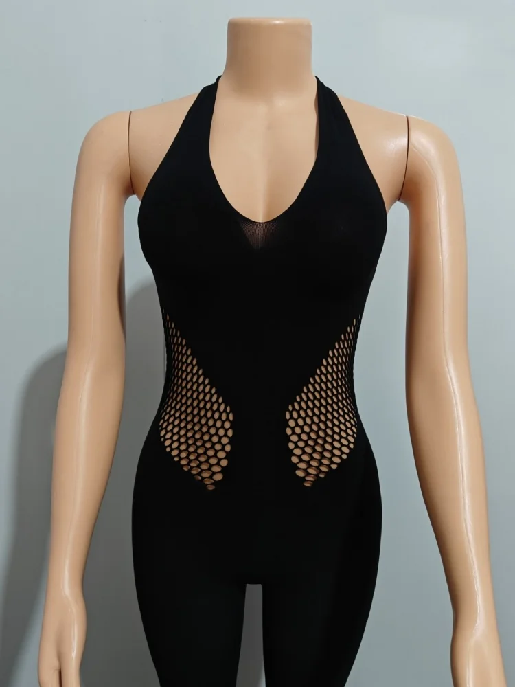 Wmstar Jumpsuit Women Wholesale Sexy Club Outfits Underwear Sexy Halter Tulle Backless Swimsuit Nightclub One Piece Outfits