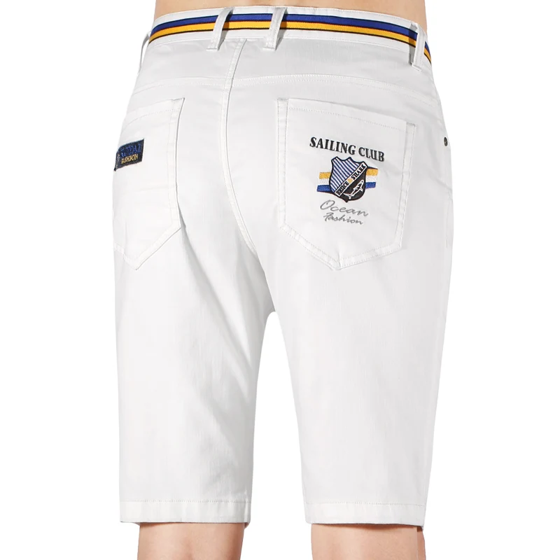 Men&lsquo;s Jeans Shorts Business Casual Stretch Cotton Middle-waisted Denim Short Straight Loose Big Size 42 Summer