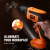 VEVOR Drywall Screw Gun 20V Max Drywall Screwgun 4200RPM Brushles Cordless Drywall Gun Kit Reverse Adjustable Built-in LED Light 6