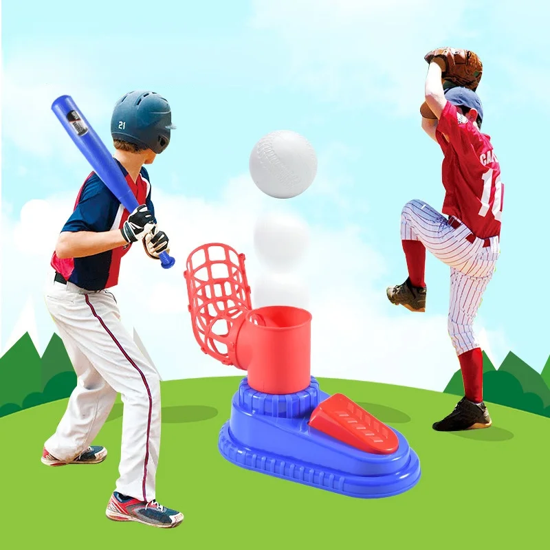 Children Baseball Automatic Ball Machine Outdoor Toy Catapult Baseball Parent-child Interactive Sports Puzzle game Baseball Set outdoor toys puzzle parent child interactive game zip zoom ball outdoor funny kid sport toys shuttle rally ball