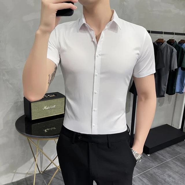 Summer Casual Short Sleeve Dress Shirts 