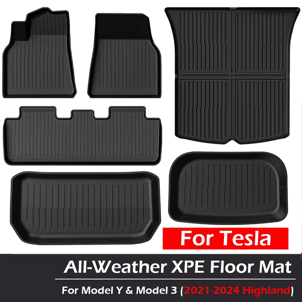 XPE Anti-Slip Floor Mats for Tesla Model Y Model 3-Highland All Weather Cargo Liners Waterproof Trunk Mats floor mat car floor mats floor mats