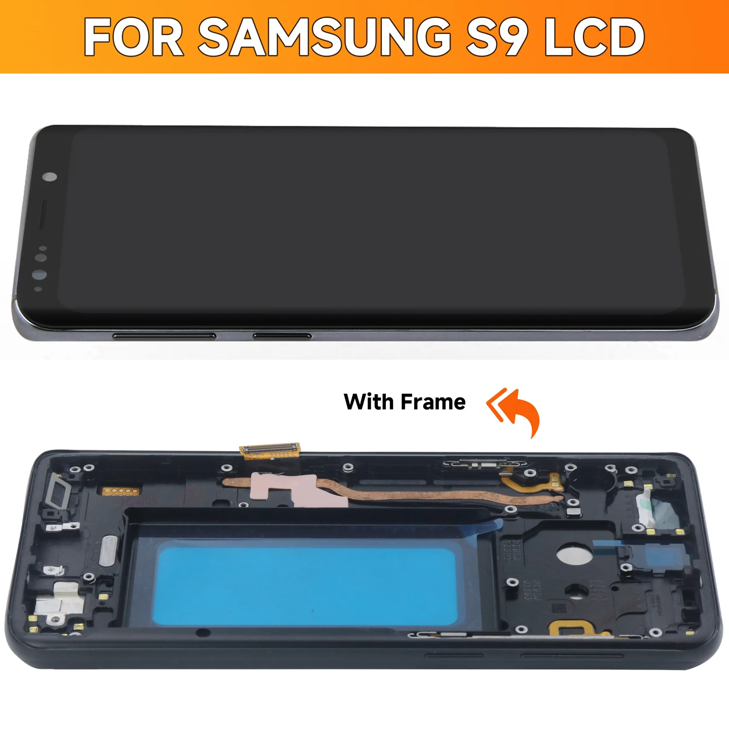 TFT 품질 S9 LCD 터치 스크린 디지타이저 교체, 삼성 S9 G960 G960F 디스플레이, S9 플러스 G965 G965F 용 프레임 포함
