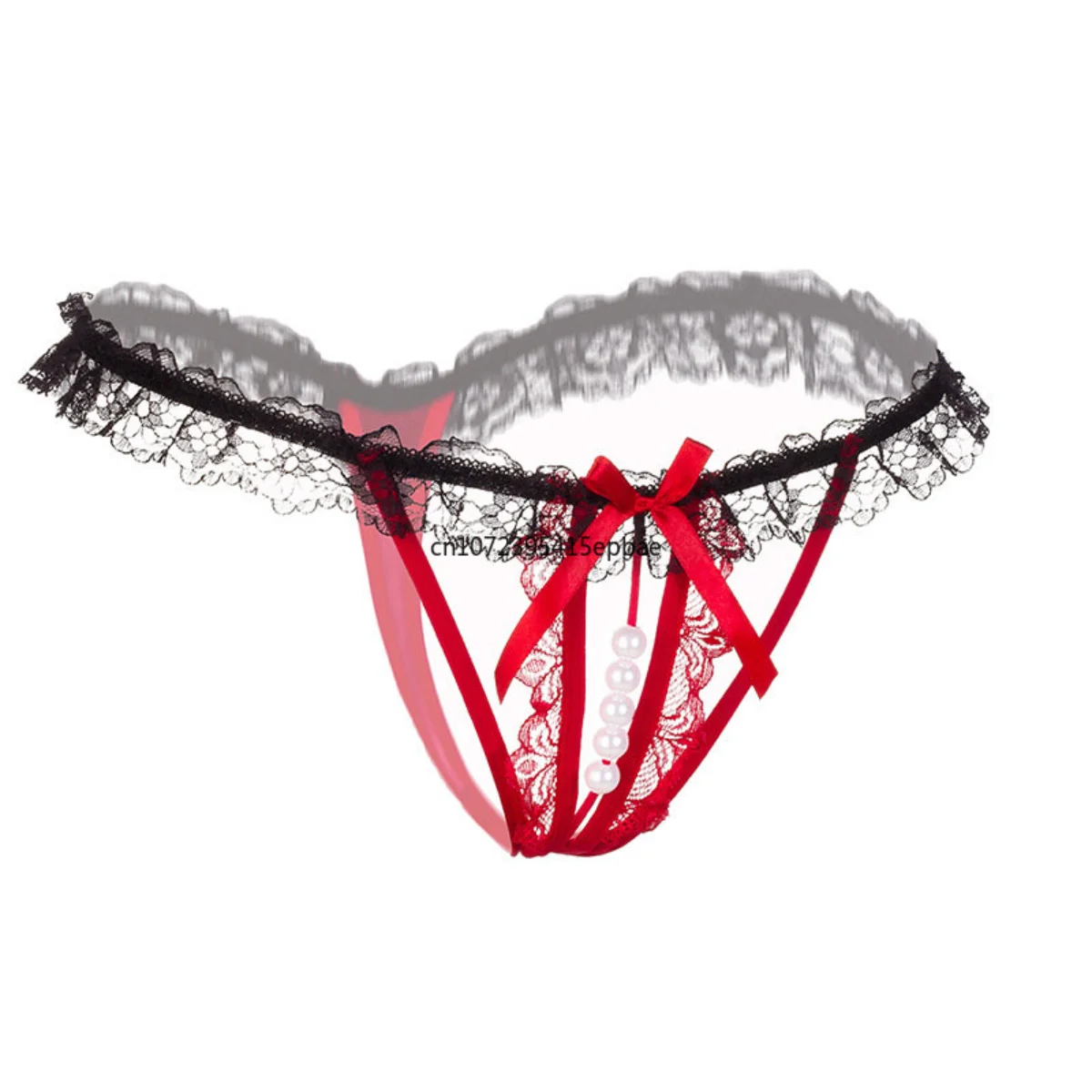 

Hollowed Out Sexy Women Panties Pearl Open Crotch Temptation Lace Thong Transparent Stretch T Pants Luxury Adult Products$1Cheap