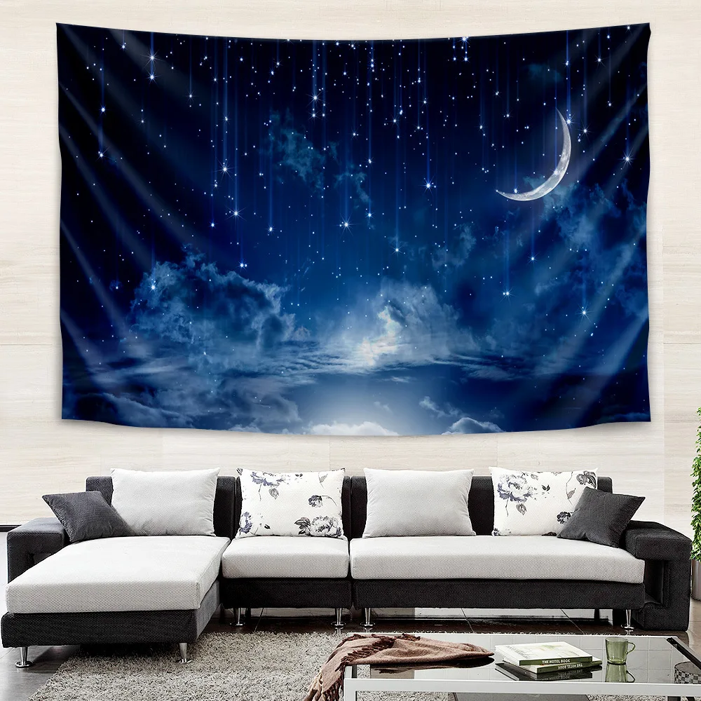 

Moon Galaxy Tapestry Starry Sky Tapestry Universe Space Tapestries Wall Hanging Psychedelic Mysterious Stars For Dorm