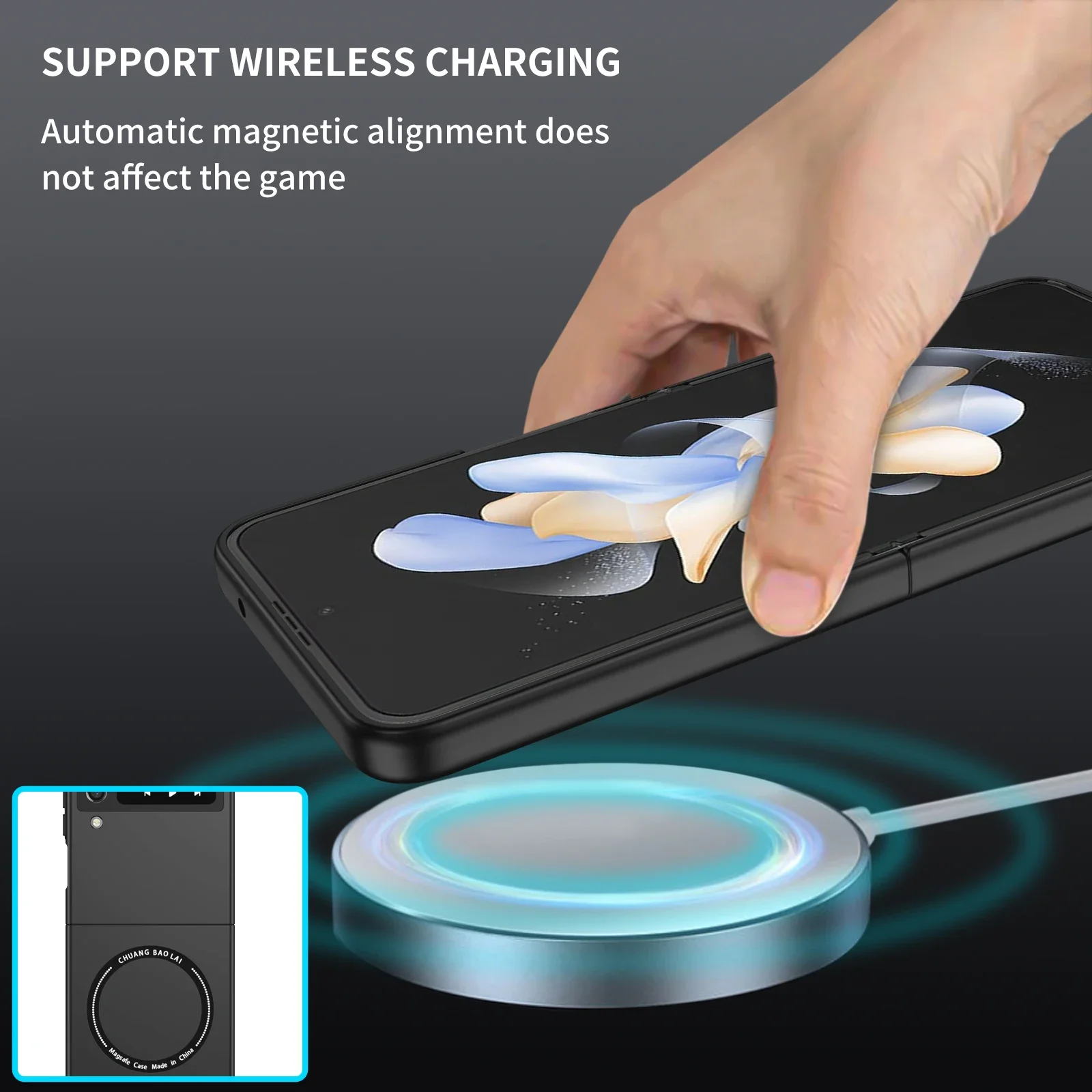 Enhanced Wireless Charging Case for Samsung Galaxy Z Flip - Sleek and Protective Cover