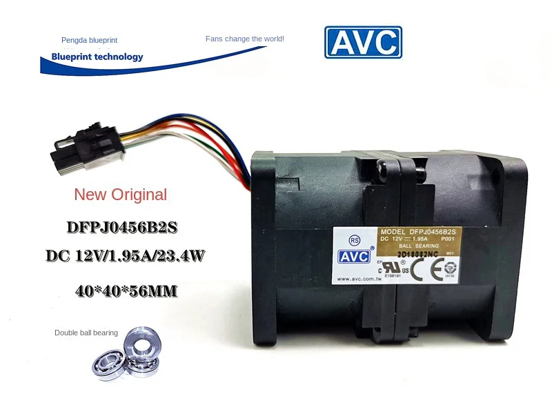 Brand New & Original Dfpj0456b2s 4056 12v1.95a 4cm 1U Chassis Server Max Airflow Rate Fan awm92100v flow sensor dry gas 8 pin sensors airflow sensors 100% original brand new