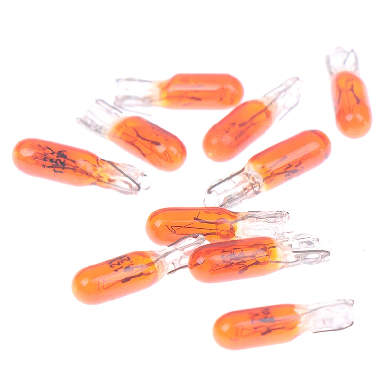 MxyVrix Set van 10 ledlampen T5 voor dashboard voor auto, 12 V, 1,2 W, lichtgeel licht, compatibel met onderdeelnummers T5