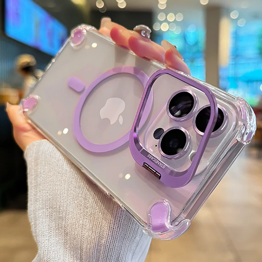 รูปสินค้า เคสแม่เหล็กสุดหรู Magsafe สำหรับ iPhone 17/16/15/14/13/12 Pro Max Plus 17Air พร้อมเลนส์ป้องกัน