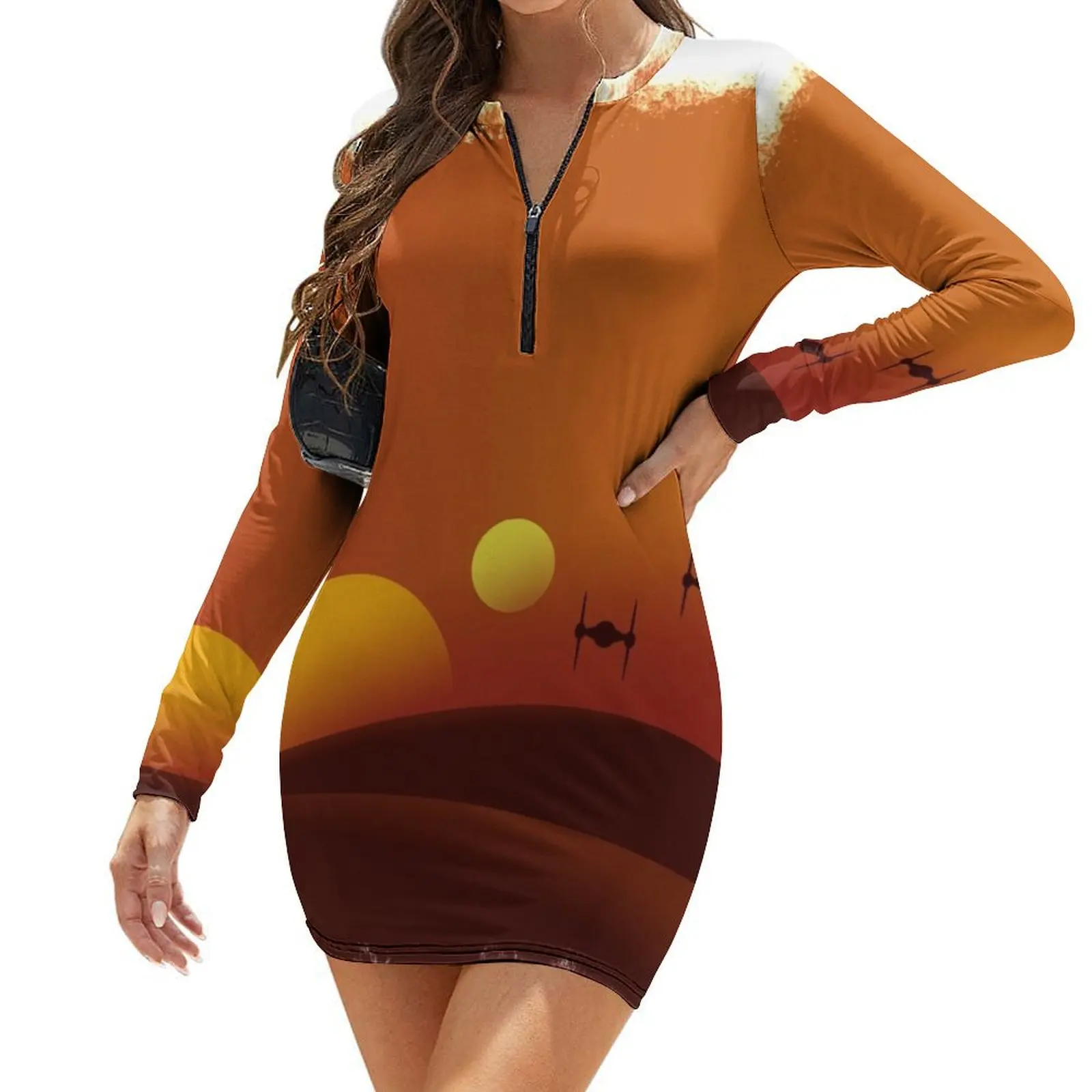 

tatooine Long-Sleeve Bodycon Dress elegant party dresses for women 2024 fairy dress summer outfits for women 2024
