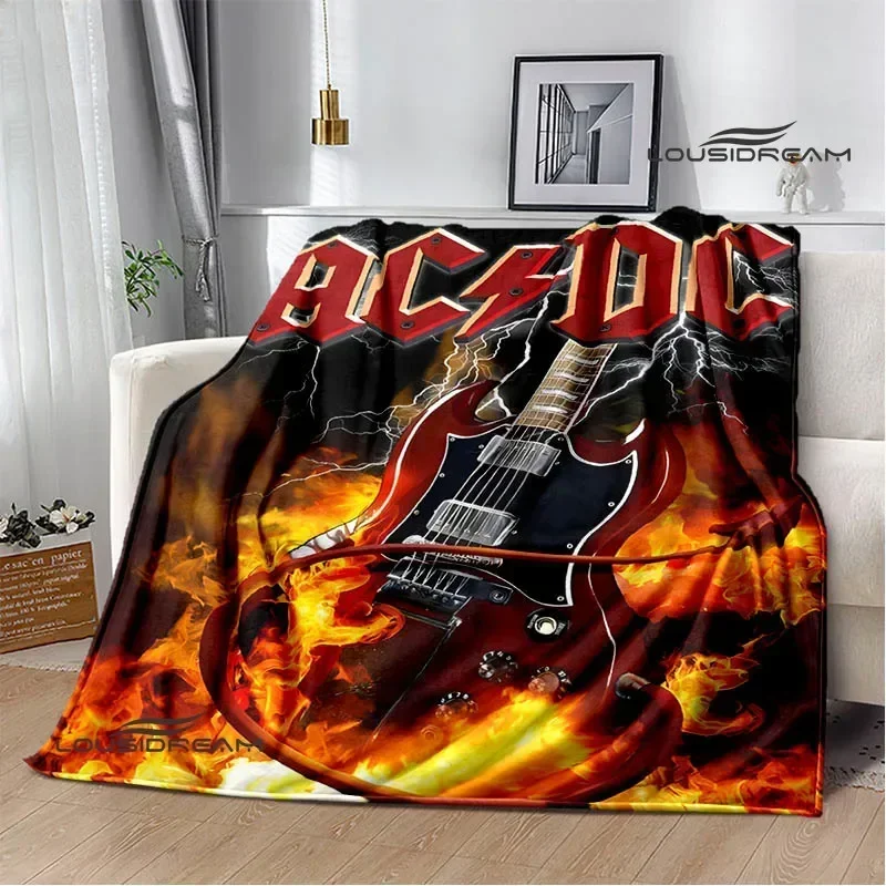 Rock band AC/DC retro printed blanket Flange warm blanket picnic ...