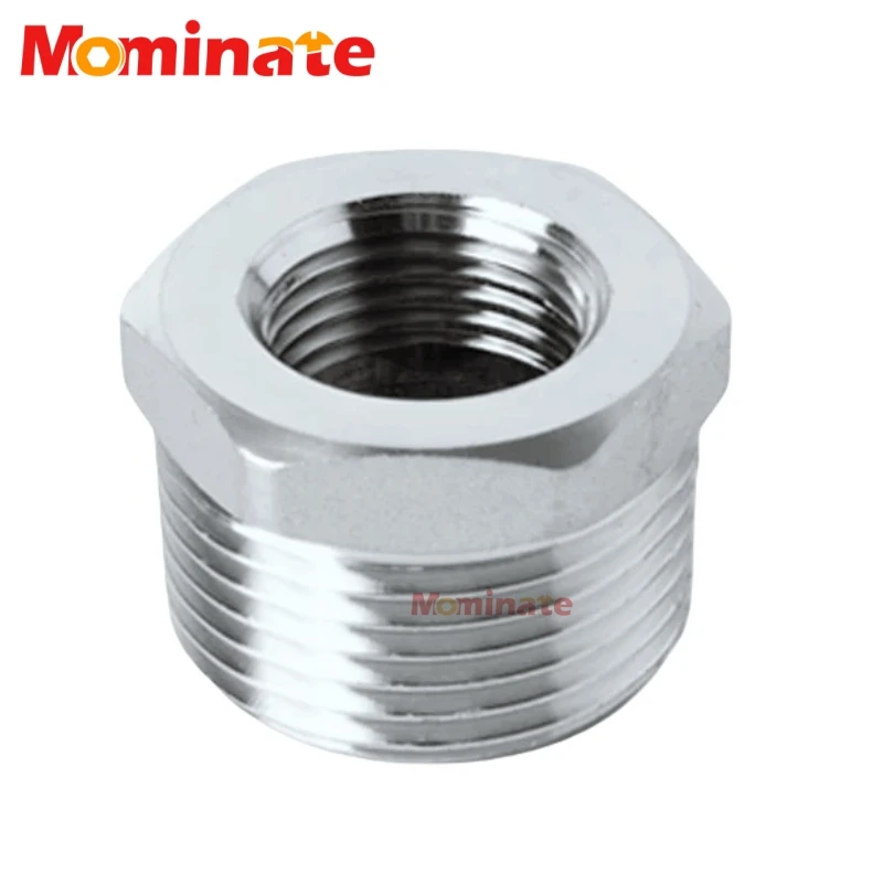 AumoPro 1pcs 304 Stainless Steel Pipe Fitting Reducing Inner Outer Wire Straight-through Direct Pipe 1/4,3/8,1/2,3/4,1,1 1/4,1 1/5,2 Inch Coupling Connector