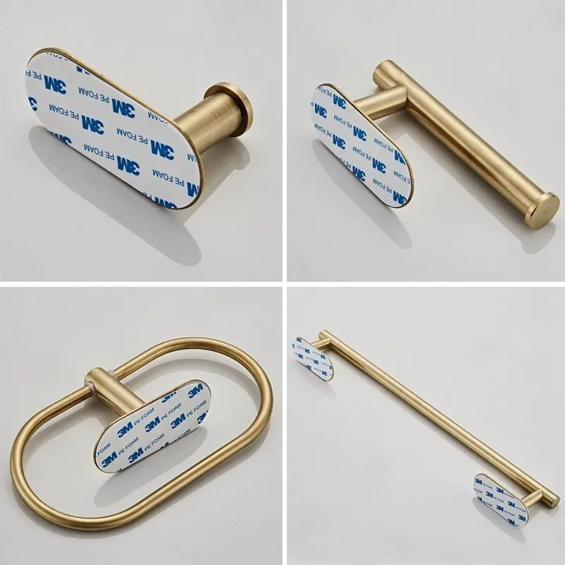 Luxurious Dual-Tone Bathroom Accessory Set with Towel Rack, Robe Hook, and Toilet Paper Holder