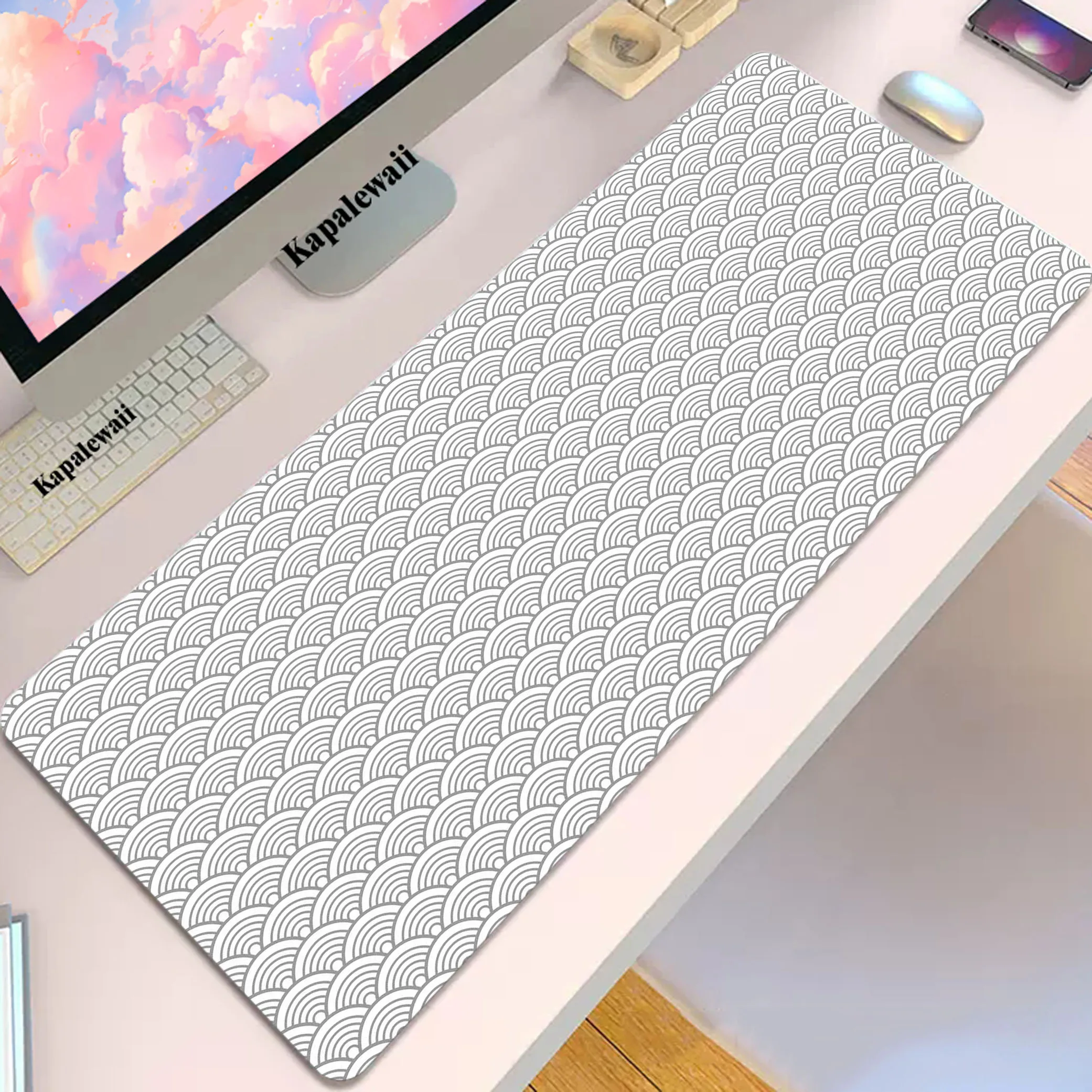 

Black And White Mouse Pad Notebook Gaming Setup Accessories Mousepad XXL Anti-slip Desk Mat Locking Edge Mouse Pads Keyboard Mat