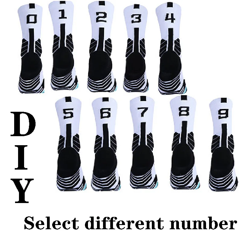 Men's Socks Elite Basketball Compression Cycling Socks Number Adult Towel Bottom Outdoor Sports Unisex sports socks cycling socks football socks compression socks fitness sports socks sport socks