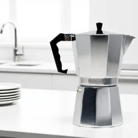 Nouveau Pot Moka en aluminium ménage 50ml-600ml poêle à Latte cafetière classique percolateur à expresso Pot d'extraction de café 2