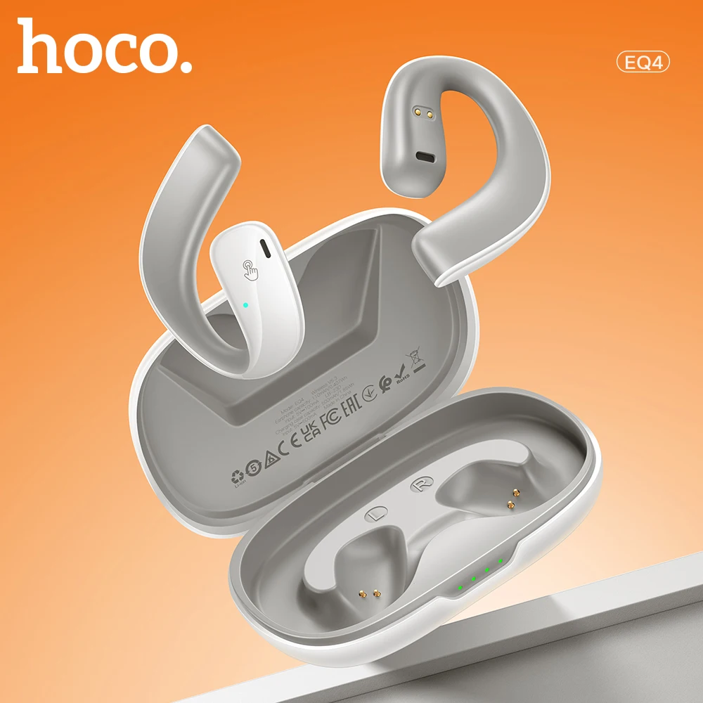 

HOCO EQ4 Full Open Air Conduction True Wireless Bluetooth 5.3 Earphone HiFi Stereo Touch Control Earbuds 14mm Speaker Ear Clips