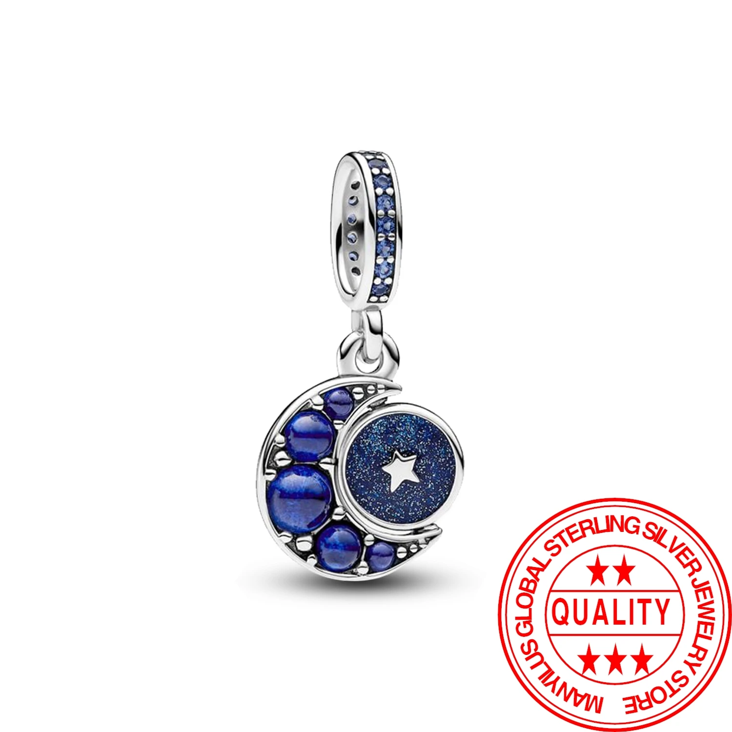 2024 New S925 Sterling Silver Fit Original Charm Bracelet Beads Shining Stars Moon and Sun Pendant DIY Women Jewelry Gift