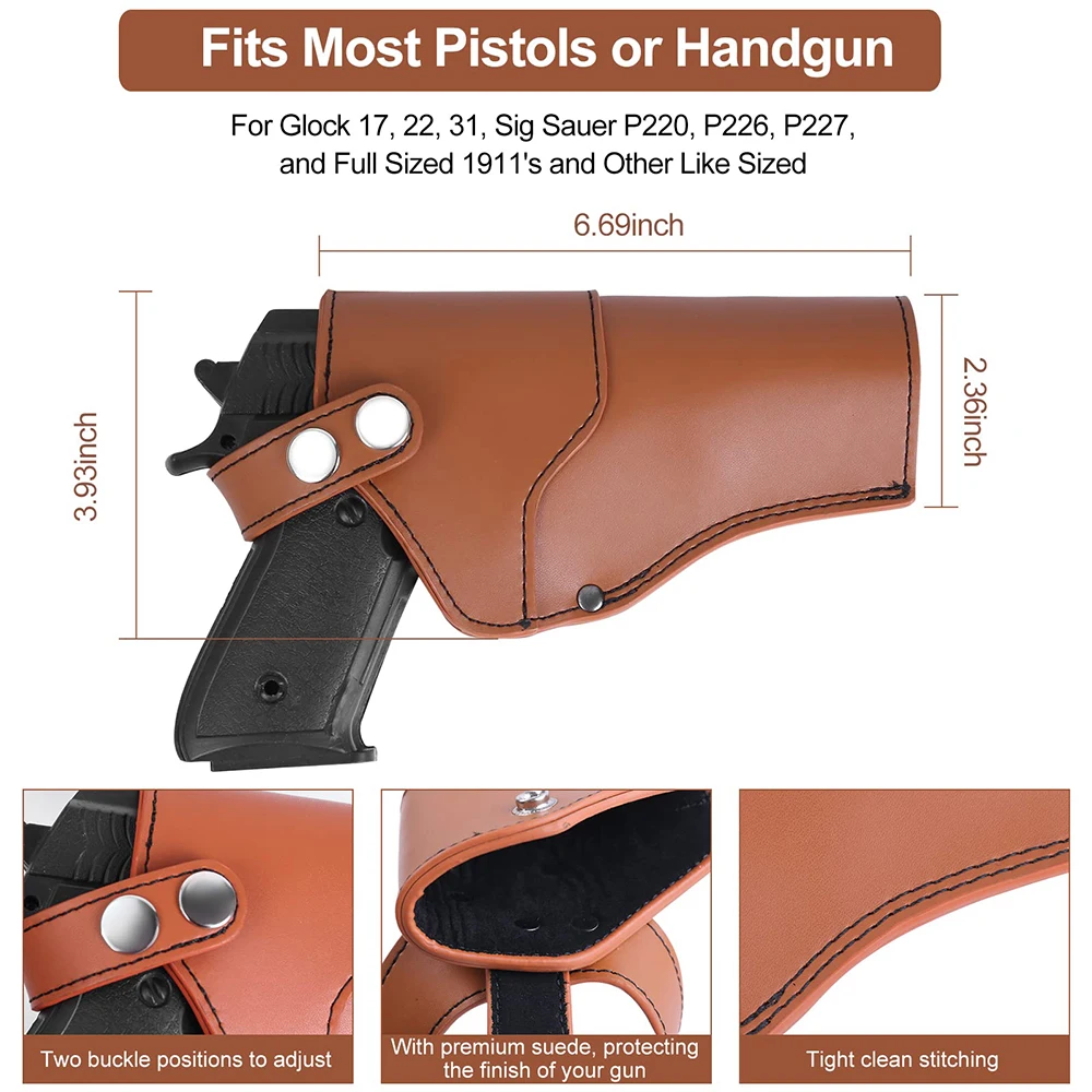 Tactical Concealed Shoulder Holster Gun Holster Universal PU Leather Underarm Pistol Handgun Carry Pouch 1911 Airsoft Accessory 4