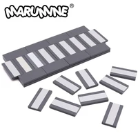 Marumine 50PCS Road Crosswalk MOC Blocks City Street View Accessories 87079 Compatible Town Traffic Zebra Building Brick Parts 1