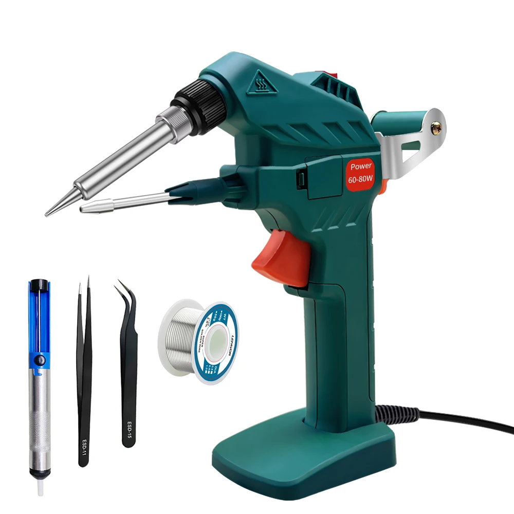Automatic Electric Soldering Gun with Internal Heating and Tin Feeding System