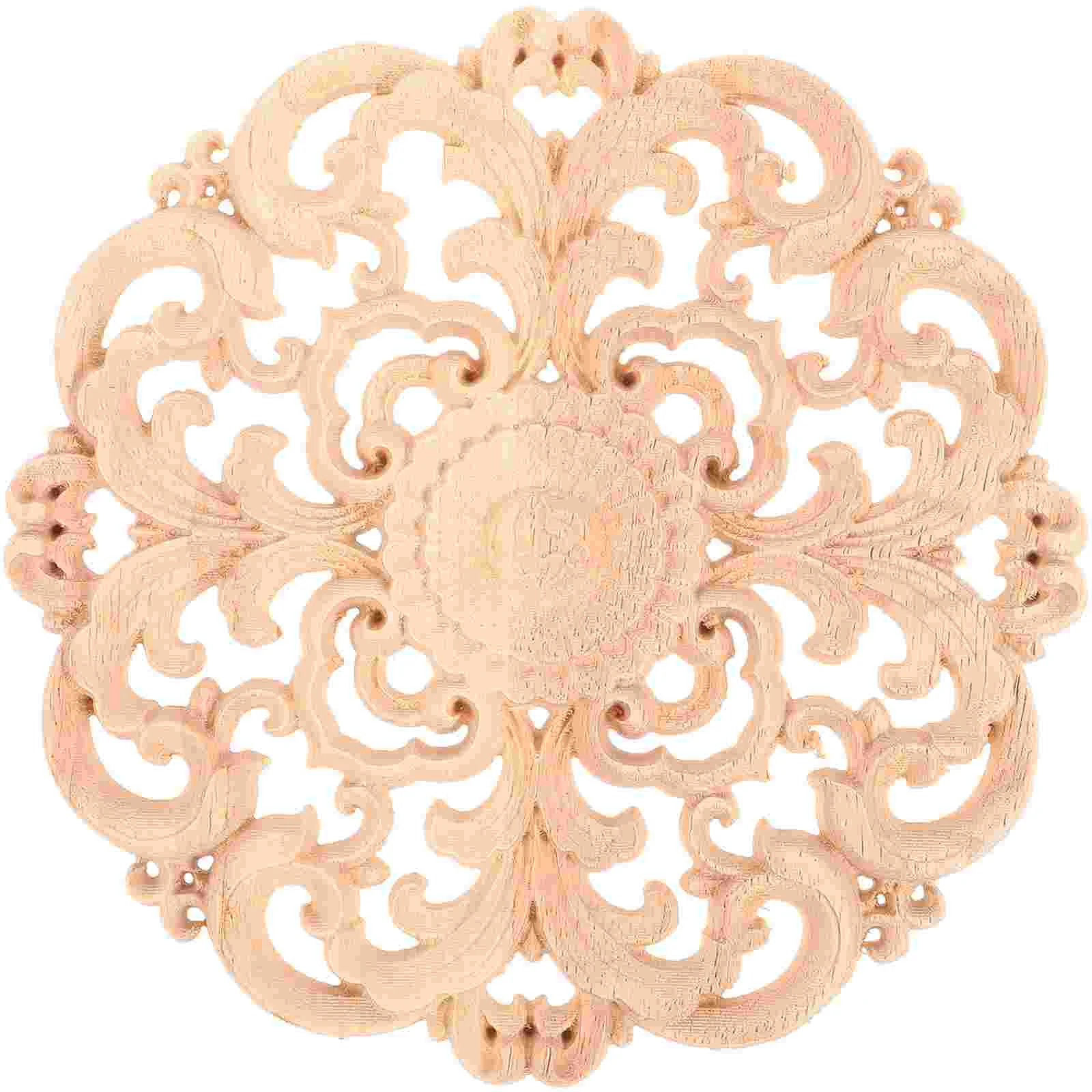 

Wood Appliques Carved Onlay: Furniture Crafts Decor Unpainted Applique Frame Onlay for Furniture Door Cabinet Bed Decoration