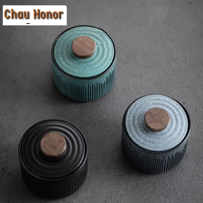 Ceramic Porcelain Tea Caddy Teaware Tea Canisters Green Tea Jars Storage Tea or Food Tea Bag Storage Box Tea Container Tea Tins