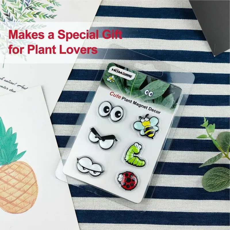 Magnetic Plant Eyes 6PCS Cute Plant Safe Magnets Decor Indoor Accessories Mini Magnets For Cabinet Refrigerator Whiteboard