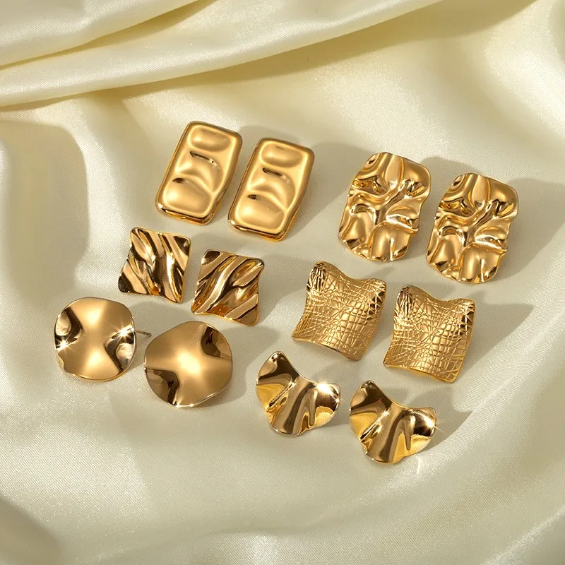 

Женские квадратные серьги из нержавеющей стали в европейском и американском стиле ретро