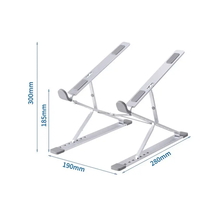 N8 조정 가능한 휴대용 노트북 스탠드 알루미늄 태블릿 노트북 스탠드 테이블 냉각 패드 접이식-AEF7