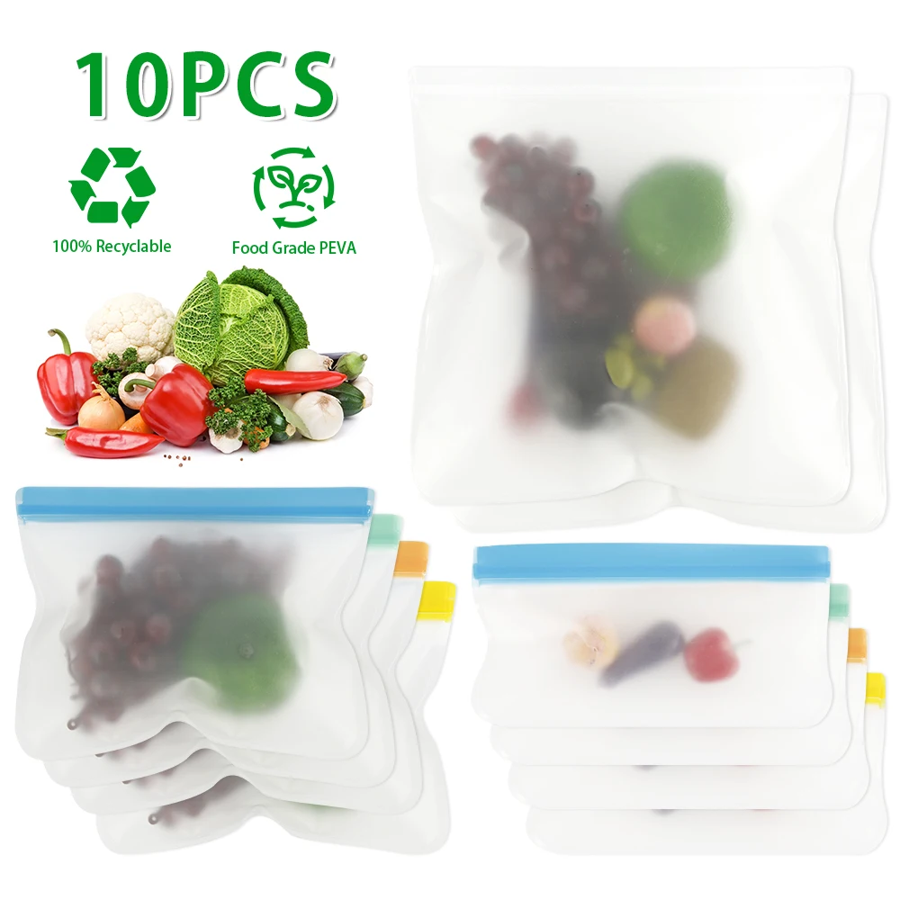 Joybos Food Grade Storage Bag Reusable Freezer Bag Storage Container  Ziplock Bags Thickened Dense Bag Kitchen