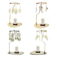 Rotating Candle Holder Tray Thermal Spinning Candlestick stand Triangle Revolving Lantern Dream Wedding Festival Decoration  1