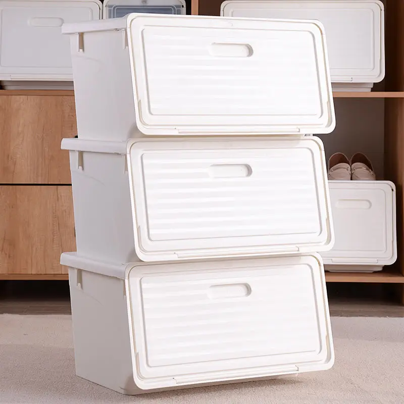 

Front Opening Storage Box, Magnetic Flip Lid Storage Box, Large Capacity Household Toys, Multi-Layer Finishing Cabinet, Locker
